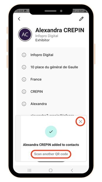 Cliquez sur Qualifier pour renseigner les informations du contact