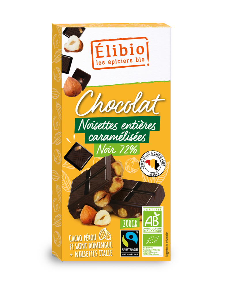 Tablette de chocolat Noir & Noisettes entières caramélisées