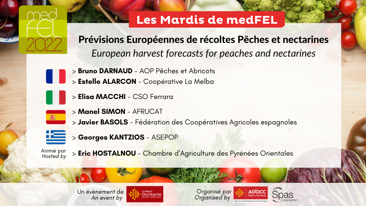 Prévisions Européennes de récoltes pêches et nectarines