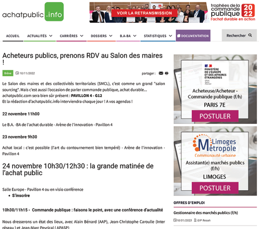 Acheteurs publics, prenons RDV au Salon des maires !