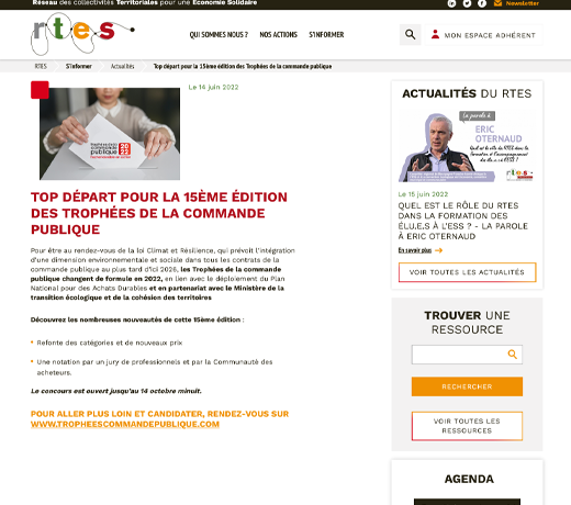  Top départ pour la 15ème édition des Trophées de la commande publique 