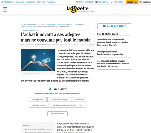 L’achat innovant a ses adeptes mais ne convainc pas tout le mondeL’achat innovant a ses adeptes mais ne convainc pas tout le monde