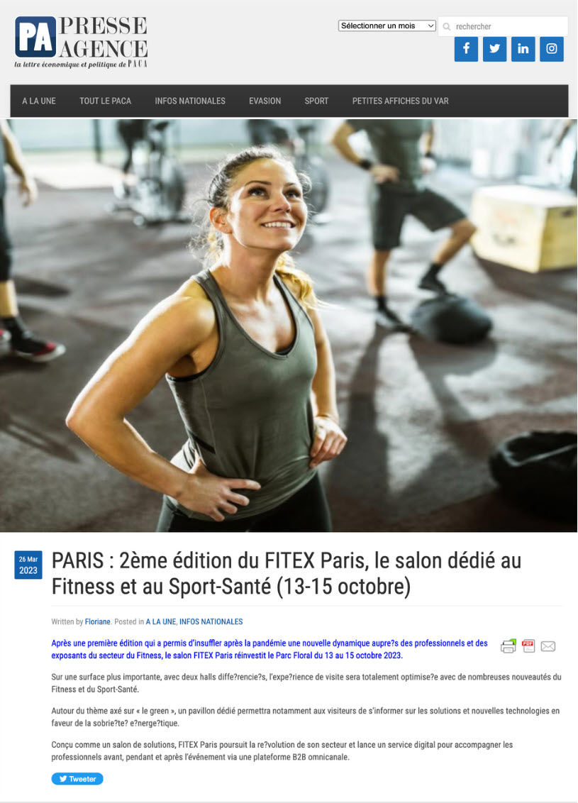 Salon du fitness dans la presse