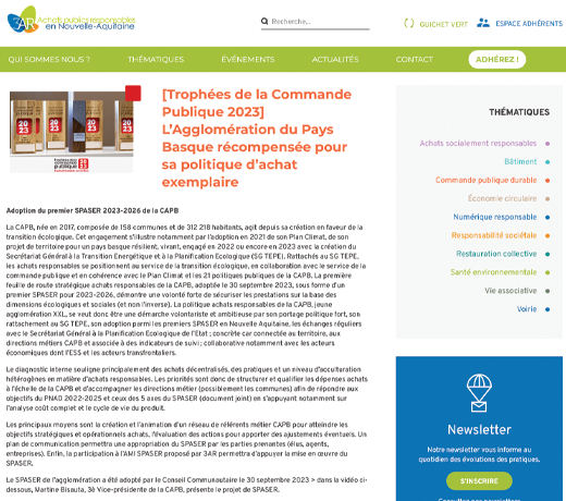 [Trophées de la Commande Publique 2023] L’Agglomération du Pays Basque récompensée pour sa politique d’achat exemplaire