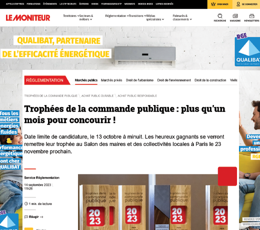 Trophées de la commande publique : plus qu'un mois pour concourir !