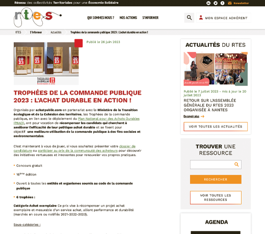  Trophées de la commande publique 2023 : L'achat durable en action ! 