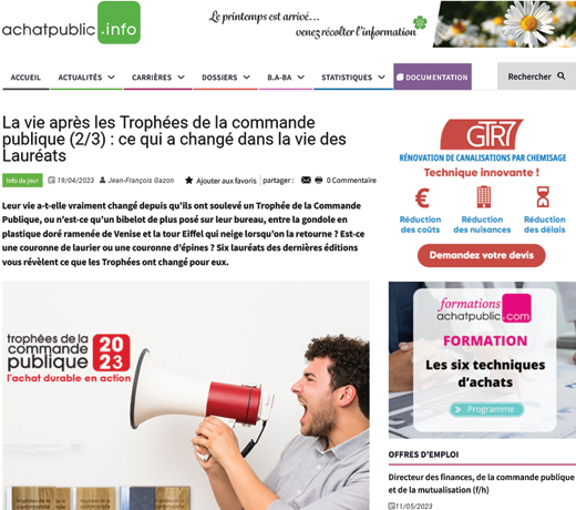 La vie après les Trophées de la commande publique (2/3) : ce qui a changé dans la vie des Lauréats