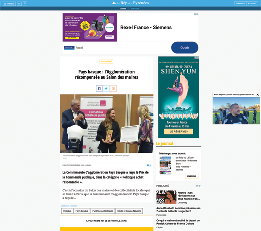 Pays basque : l’Agglomération récompensée au Salon des maires
