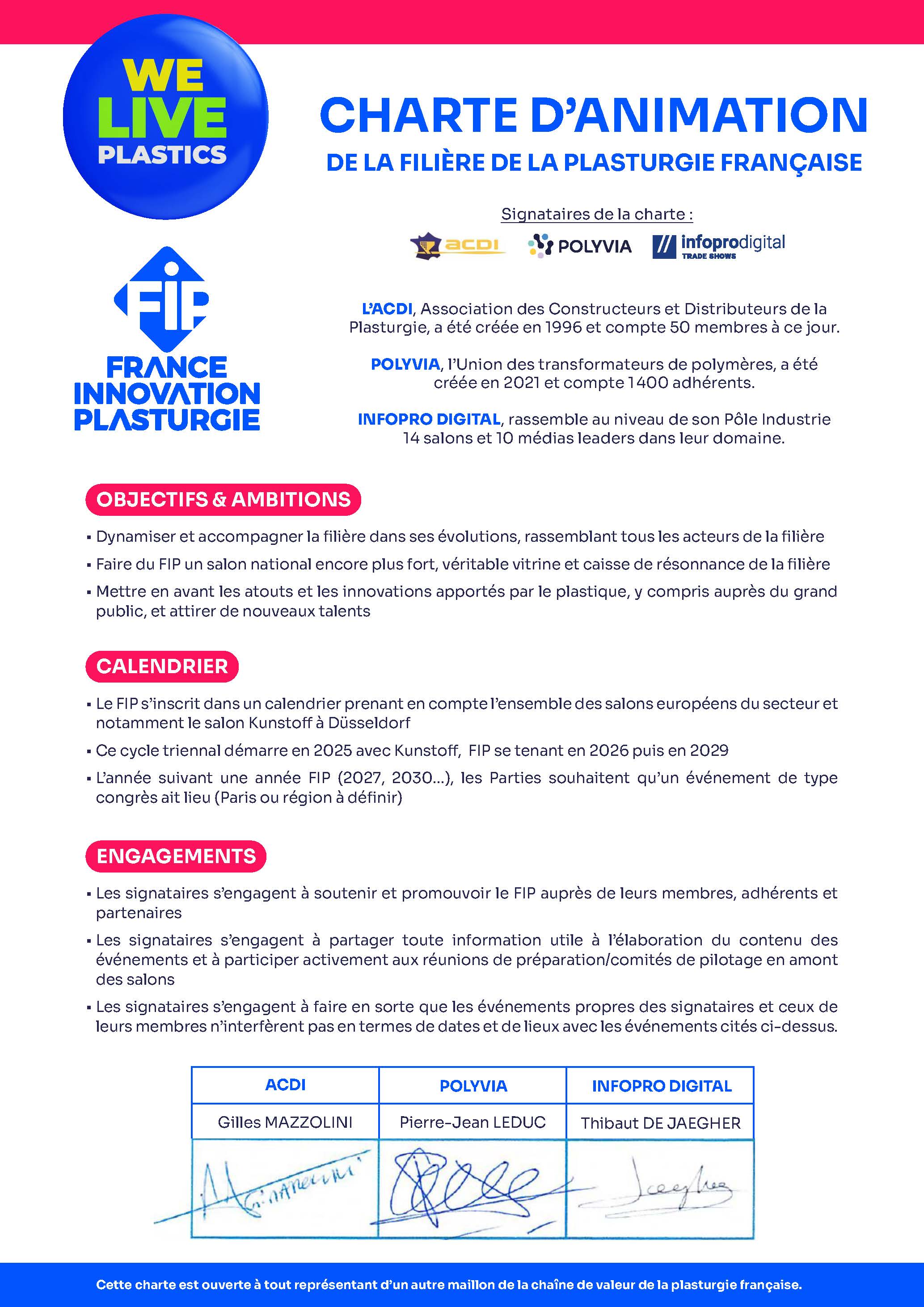 Charte signée ACDI, Polyvia et Infopro Digital