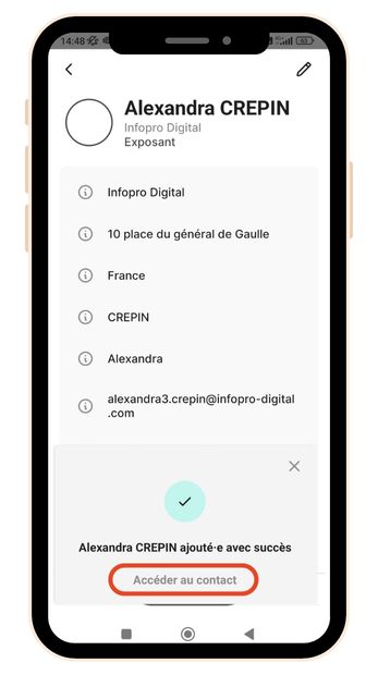 Cliquez sur Qualifier pour renseigner les informations du contact