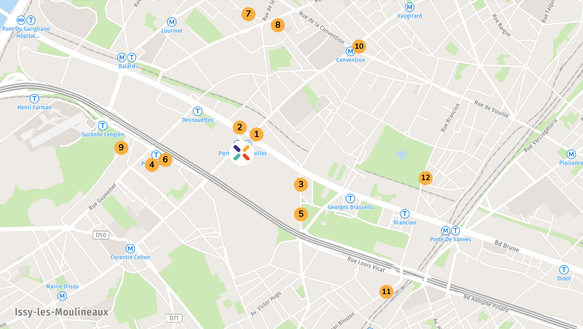 Carte Liste des hébergements