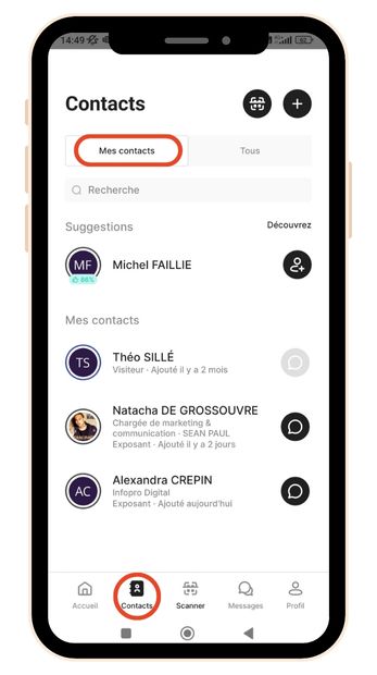 Retrouvez vos contacts