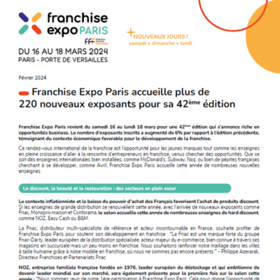 plus de 220 nouveaux exposants