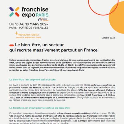 Communiqués de presse franchise Expo Paris