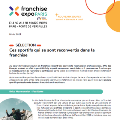 SPORTIFS QUI SE SONT RECONVERTIS DANS LA FRANCHISE