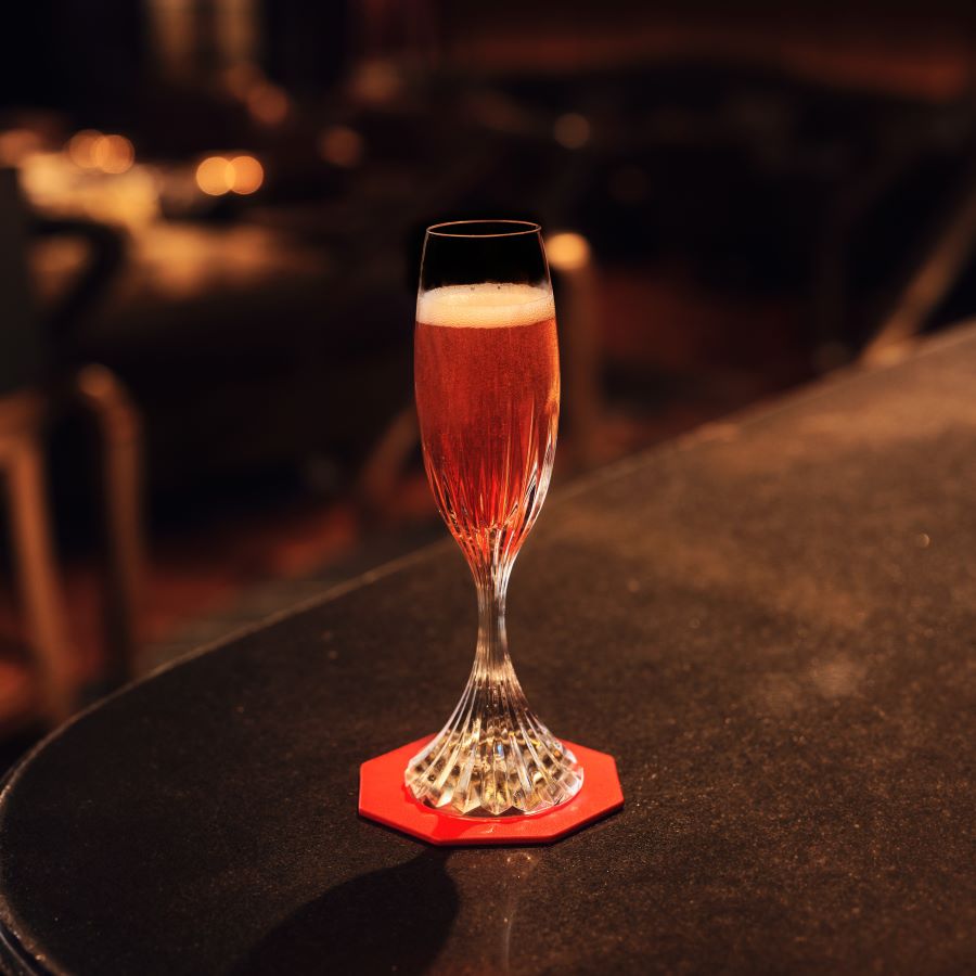 Scarlet XO served in Baccarat Massena Flute 