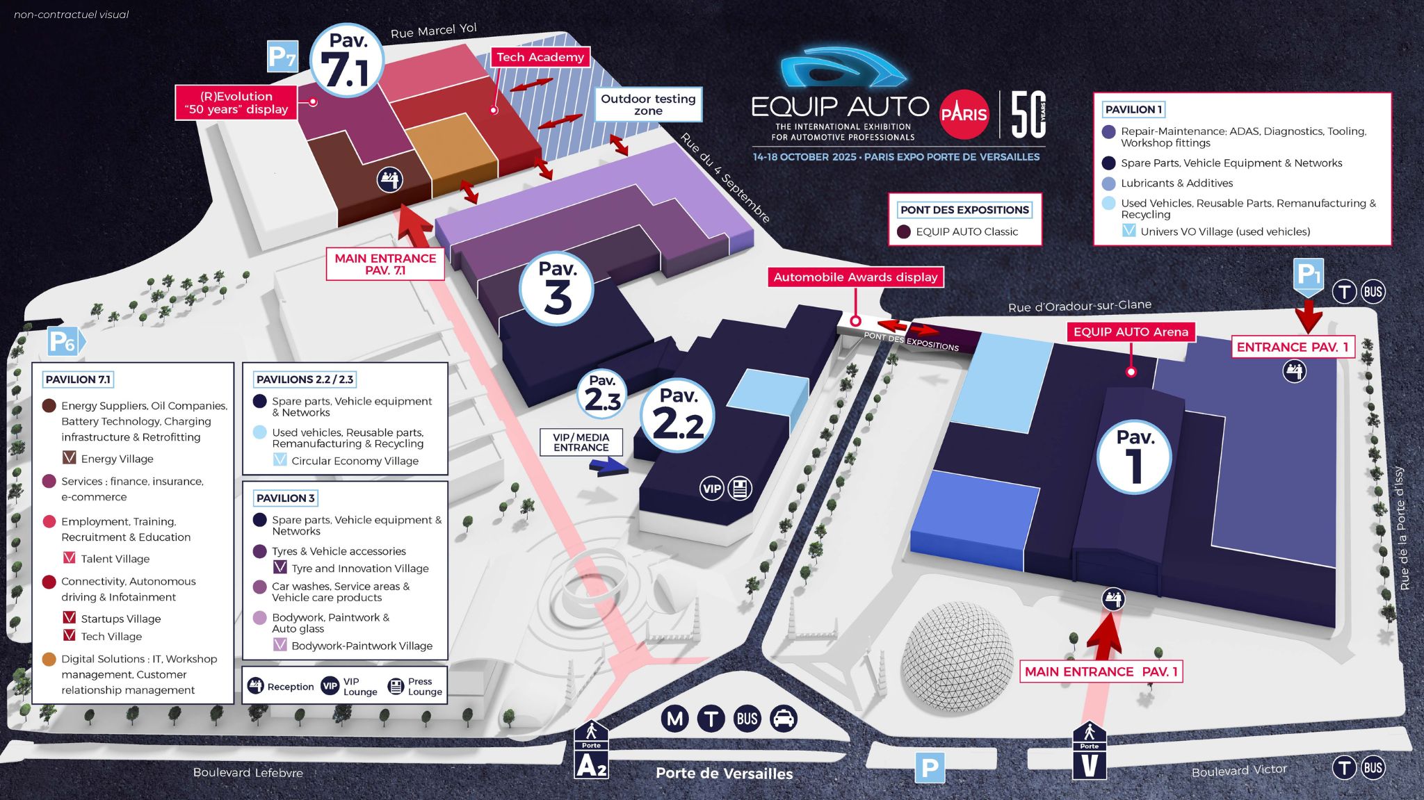 Plan de masse du salon EQUIP AUTO Paris 2025
