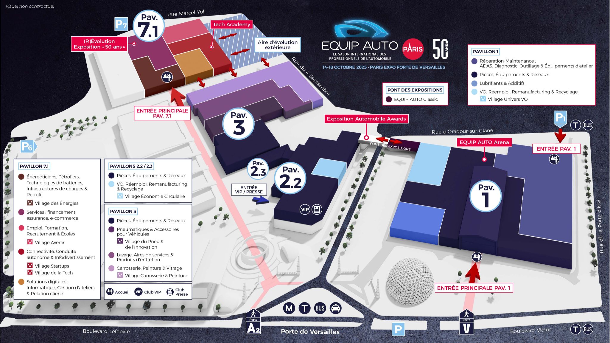 Plan de masse du salon EQUIP AUTO Paris 2025