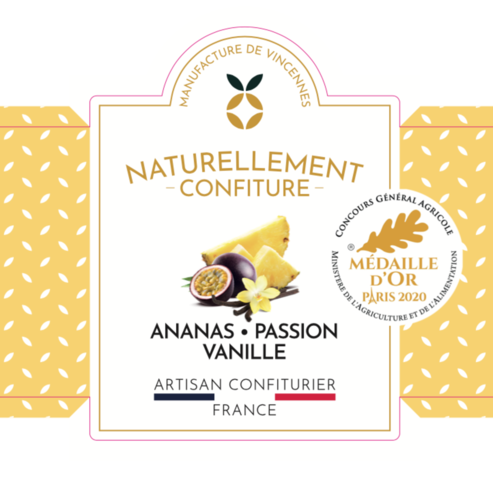 Confiture Ananas Passion Vanille 250g