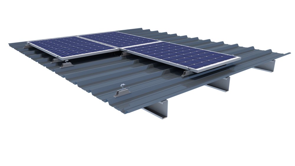 Profil Eklips A 45 avec fixations Prima pour modules photovoltaïques