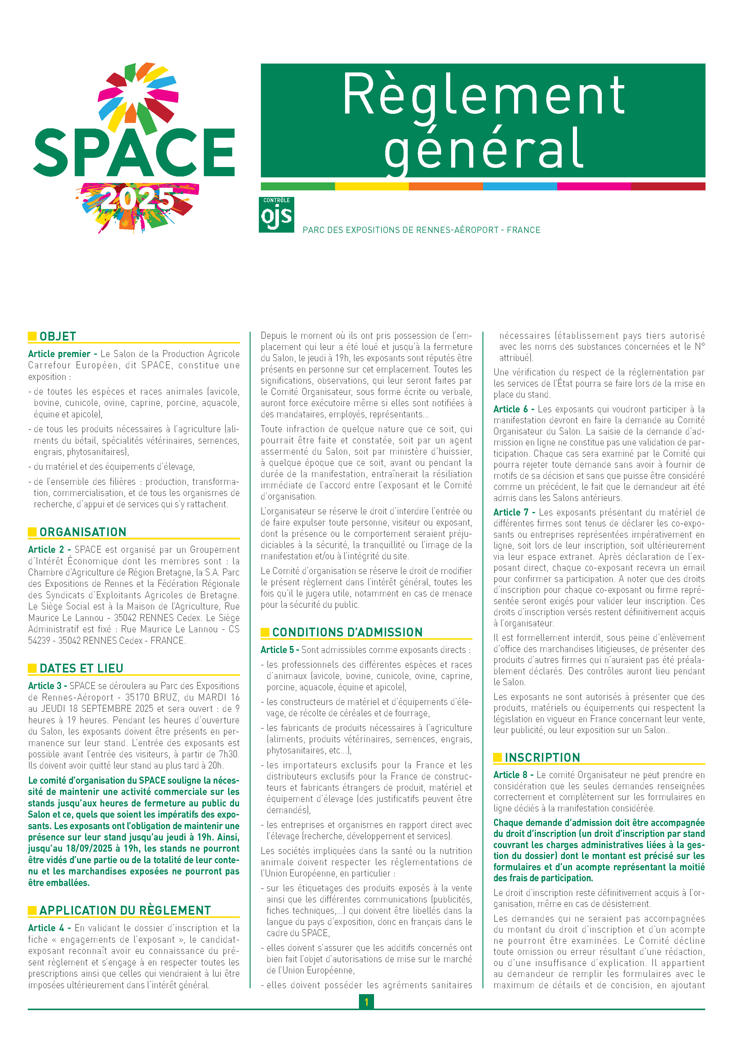 Règlement Général