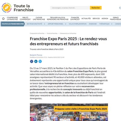 Franchise Expo Paris 2025 : Le rendez-vous des entrepreneurs et futurs franchisés