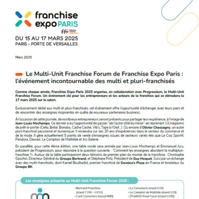 Le Multi-Unit Franchise Forum de Franchise Expo Paris : l’événement incontournable des multi et pluri-franchisés