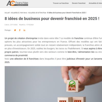 8 idées de business pour devenir franchisé en 2025 !