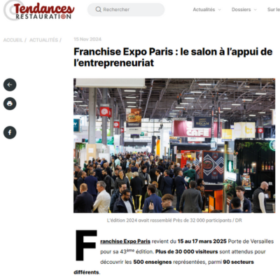 Franchise Expo Paris : le salon à l’appui de l’entrepreneuriat