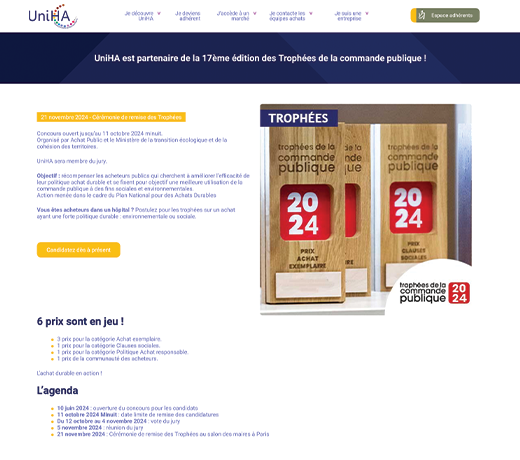 UniHA est partenaire de la 17ème édition des Trophées de la commande publique !