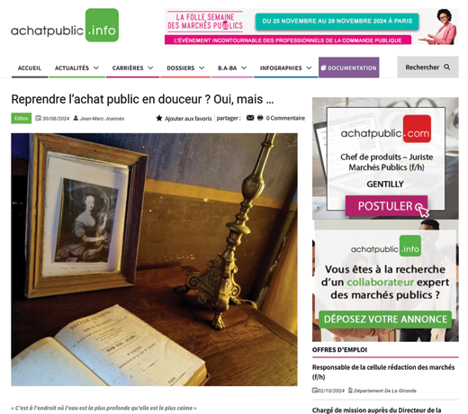 Reprendre l’achat public en douceur ? Oui, mais …