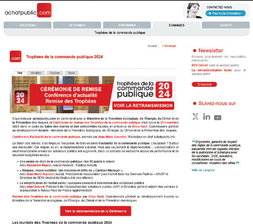  [TCP 2024] Cérémonie de remise des Trophées de la commande publique