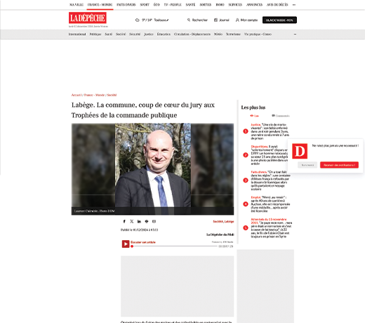 Labège. La commune, coup de cœur du jury aux Trophées de la commande publique