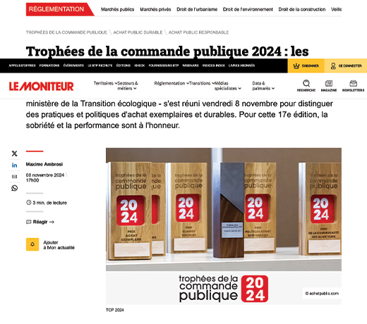 Trophées de la commande publique 2024 : les lauréats sont…