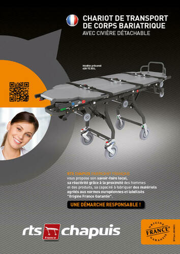 CHARIOT  TRANSPORT DE CORPS BARIATRIQUE