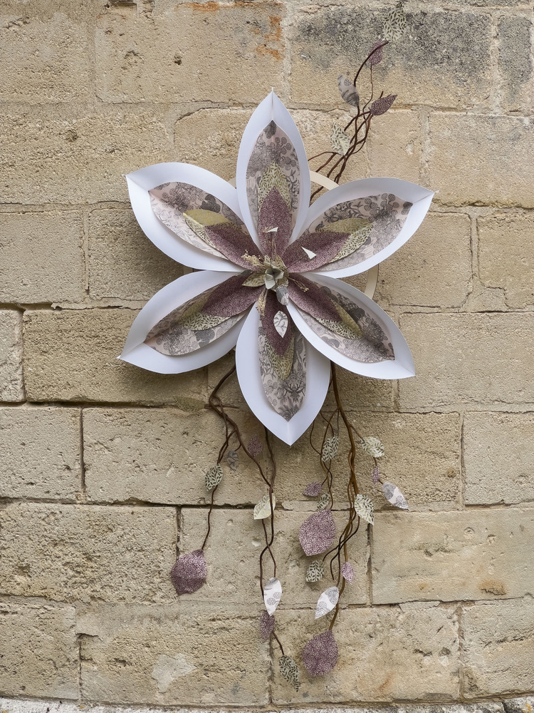 CHEMIN DE CERCUEIL (1 fleur) - Papier et porcelaine