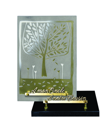Plaque funéraire 30x20 sur socle