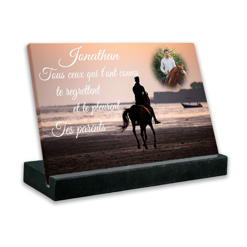 Plaque Funéraire Personnalisée avec Texte et Photo en Altuglas 