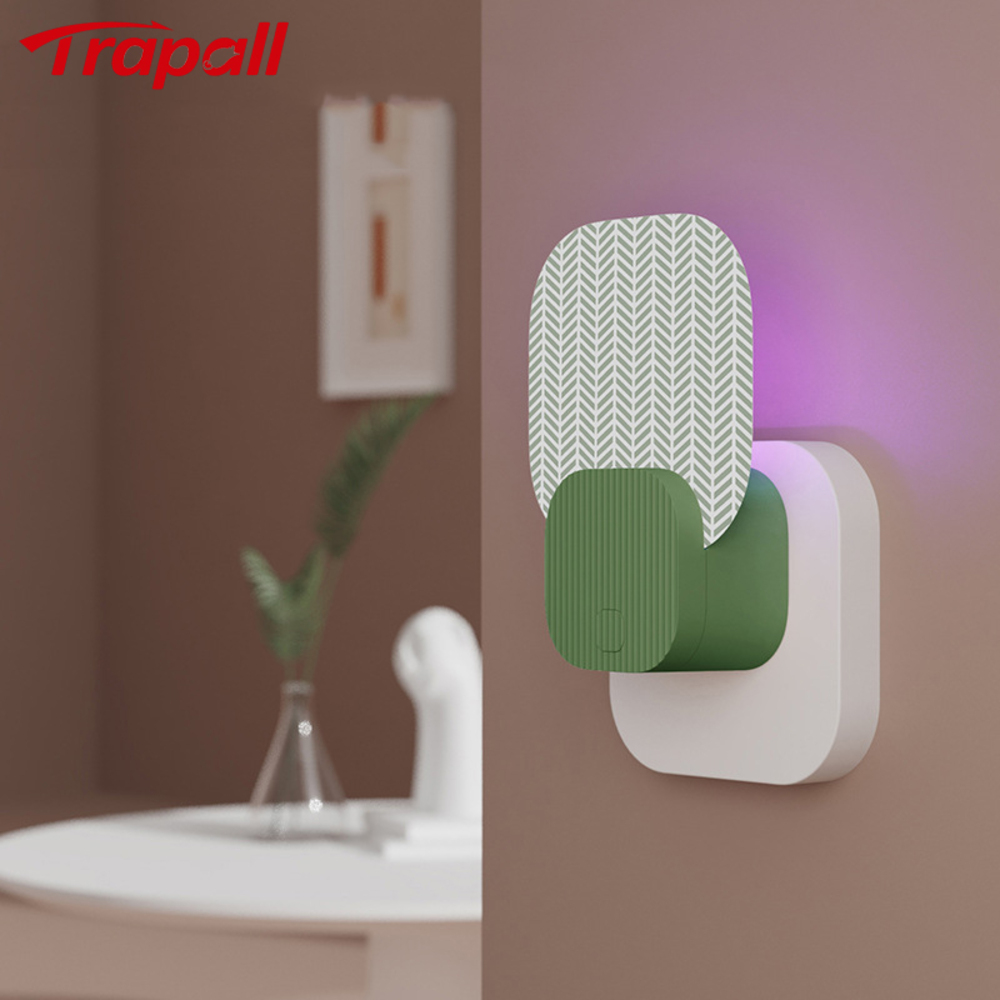 Indoor Plug Bug Zapper Sticky Glue Board Trap Electronic Mosquito Killer Lamp