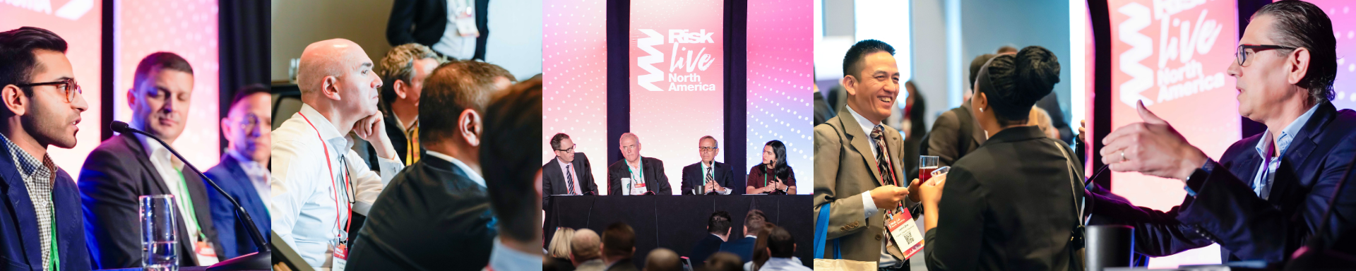 Five Images of audiences and speakers from previous Risk Live Europe events