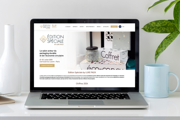 un utilisateur qui navigue sur son ordinateur sur le site internet d'Edition Spéciale by LUXEPACK