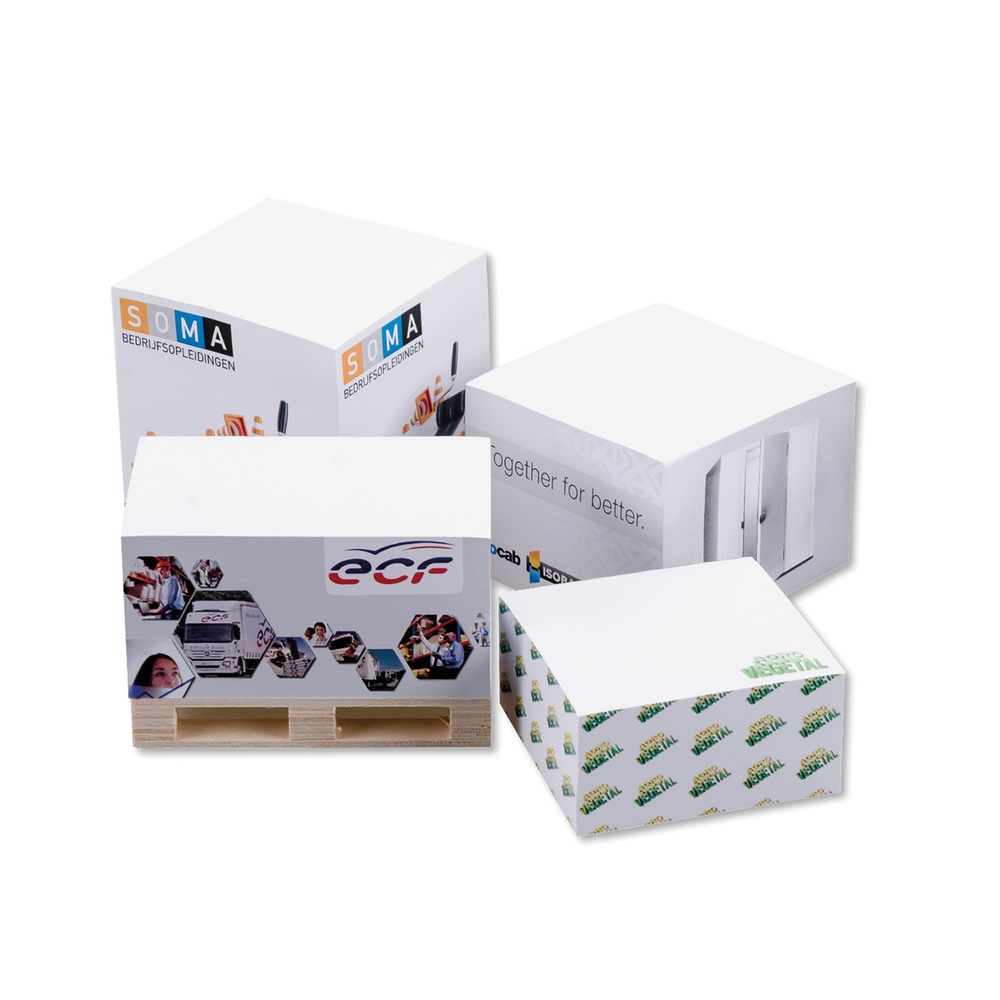Cubes en papier avec o sans palette option repositionnable