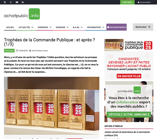 Trophées de la Commande Publique : et après ? (1/3)