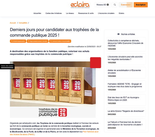 Derniers jours pour candidater aux trophées de la commande publique 2025 !