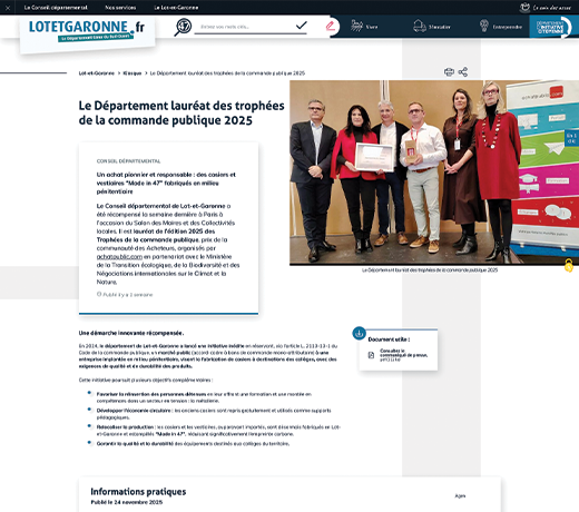  Le Département lauréat des trophées de la commande publique 2025 