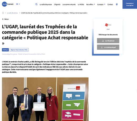 L’UGAP, lauréat des Trophées de la commande publique 2025 dans la catégorie « Politique Achat responsable »