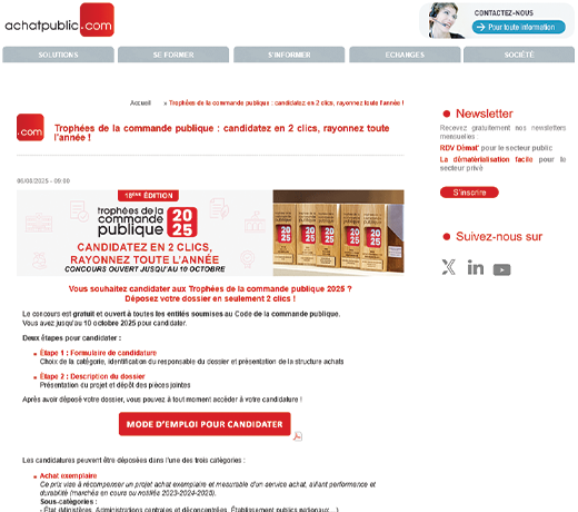  Trophées de la commande publique : candidatez en 2 clics, rayonnez toute l'année !
