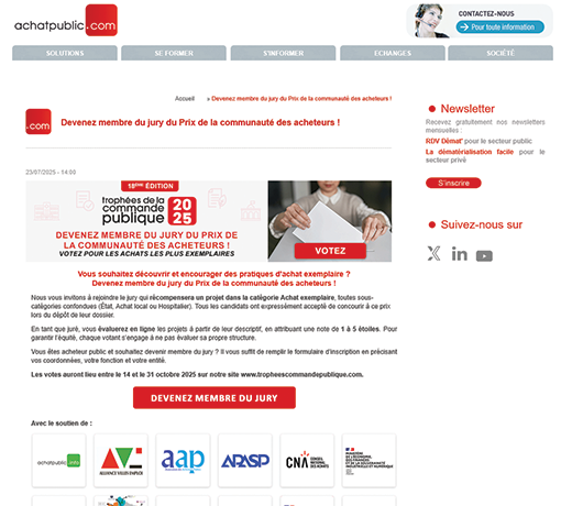  Devenez membre du jury du Prix de la communauté des acheteurs !