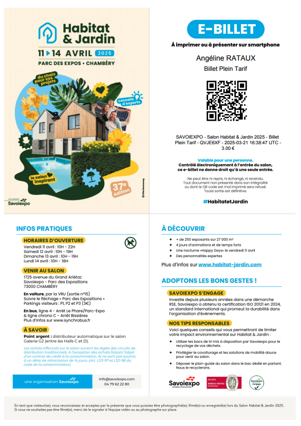 exemple de e-billet