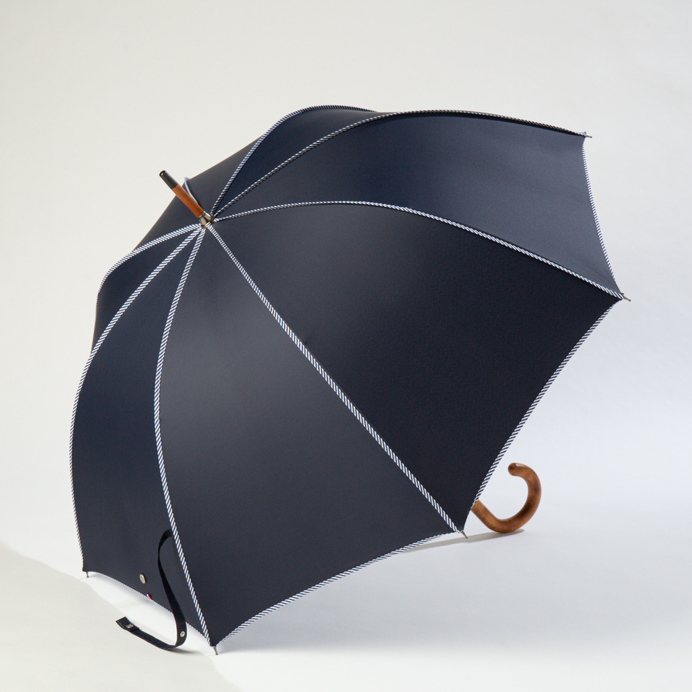 Parapluie canne Bleu Marine biais marinière ALIX